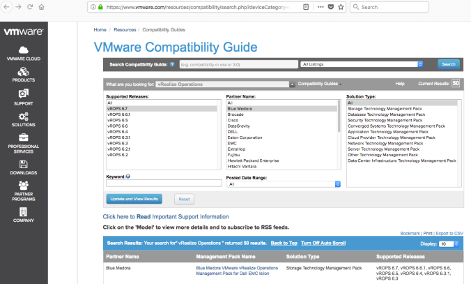 vmware compatibility guide