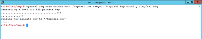 log insight certificate generate private key