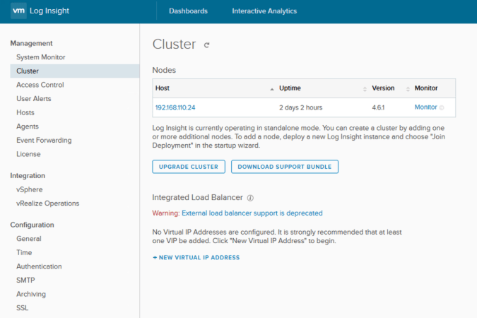 log insight upgrade cluster