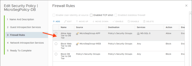 nsx security policy