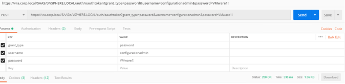 vIDM REST get auth token