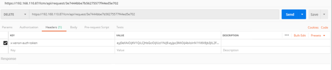 vRSLCM delete request