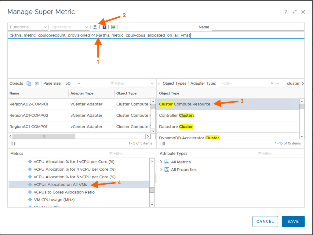 vRealize Operations – Allocation Super Metric | vnuggets